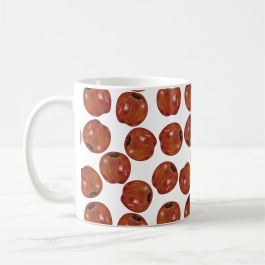 Pommes texturées à la craie - Mug de café blanc (Gauche)