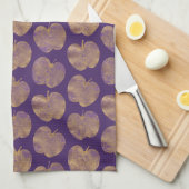 Pommes texturées d'or et de violet serviette de cu (Quart Plié)