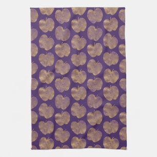 Pommes texturées d'or et de violet serviette de cu