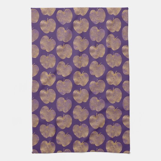 Pommes texturées d'or et de violet serviette de cu (Vertical)