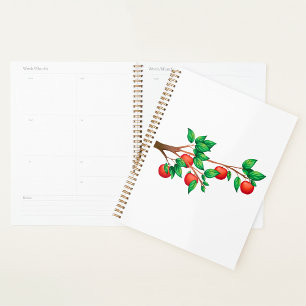 Pommier rouge Branche Fruit frais et Feuilles vert