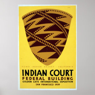  Pomo Indian Basket San Francisco WPA Poster