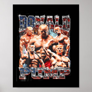 Pomp 1 vs 1 Biden Amerikaanse Vlag Swole Trump 202 Poster