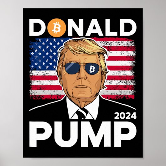 Pomp Bitcoin Grappige Trump 2024 Crypto Poster (Voorkant)