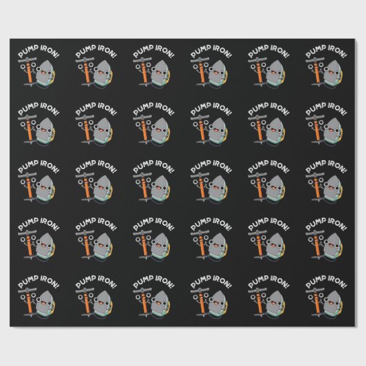 Pomp Iron Funny Exercise Pun Dark BG Cadeaupapier (Vlak)