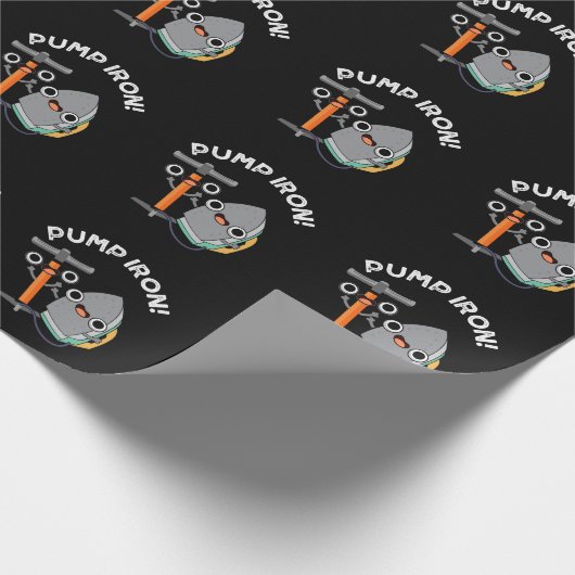 Pomp Iron Funny Exercise Pun Dark BG Cadeaupapier (Hoek)