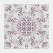 Pompadour Paarse Flourish Glass Ornament (Achterkant)