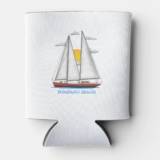 Pompano Beach Coastal Nautical Sailing Sailor Blikjeskoeler (Voorkant)
