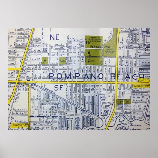 Pompano Beach, FL Map Poster (Voorkant)