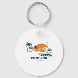 Pompano Beach Florida Zomer Vakantie Vintage 70's Sleutelhanger