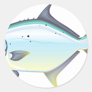 Pompano Florida vis vector illustratie Ronde Sticker