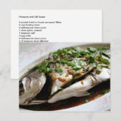 Pompano met Dill Sauce Recipe Briefkaart (Voorkant / Achterkant)