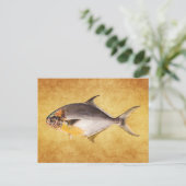 Pompano-vis - Spaarvisserij Sjabloon blanco Briefkaart (Staand voorkant)