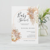 Pompas Grass Arched Lijst Baby shower Kaart (Staand voorkant)