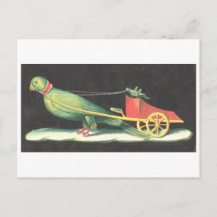 Pompei Fresco van Cricket Driving Bird Carriage Briefkaart