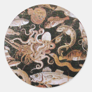 POMPEII-COLLECTIE / OCEAN - LIFE-SCENE VOOR ZEEEN RONDE STICKER