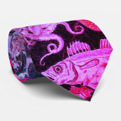 POMPEII-COLLECTIE / OCEAN-ZEE LIFE Roze Blauw Stropdas (Opgerold)