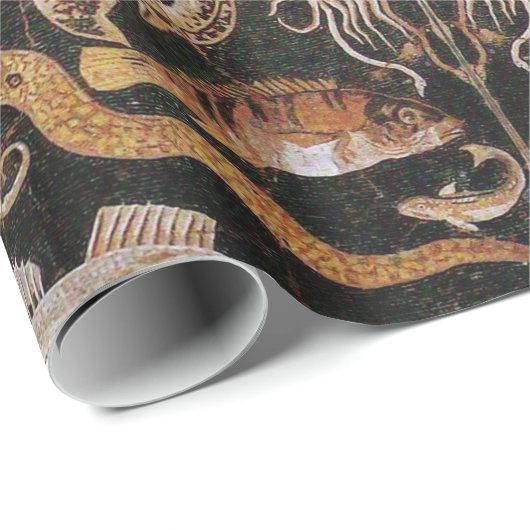 POMPEII-COLLECTIE/OCEAN-ZEE LIFE-SCENE Nauwe Cadeaupapier (Rol Hoek)