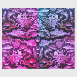 POMPEII COLLECTIE / ZEE LIFE Roze Blauw nautisch Cadeaupapier