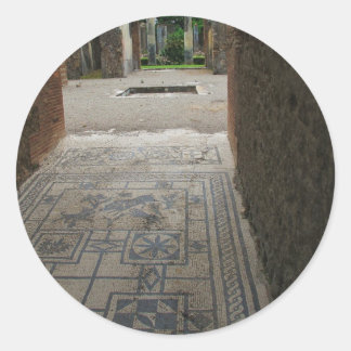 Pompeii Mozaïekvloer Ronde Sticker