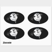 Pompen uit ~ Horse en vlinder Ovale Sticker (Vel)