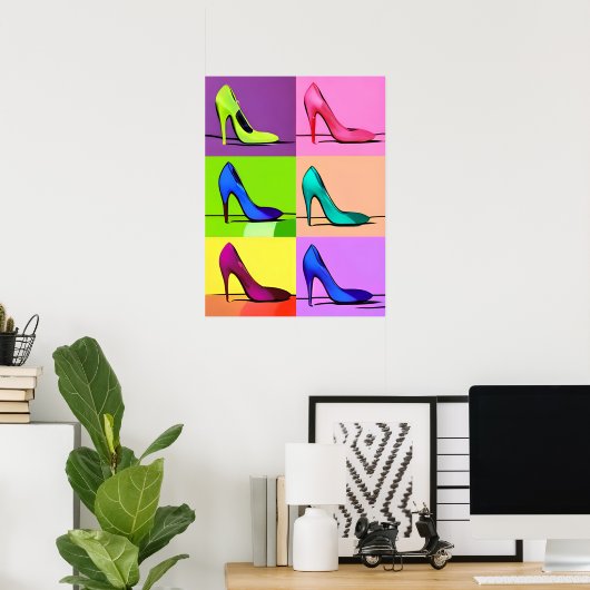 Pompes de Stiletto, Poster d'Art à talons hauts (Bureau à domicile)