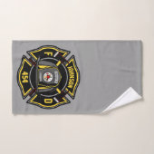 Pompier AJOUTER LE NOM L'équipe de Secourt du serv (Serviette à main)