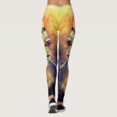 Pompier Aquarelle Peinture Leggings Fireman (Dos)