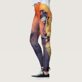 Pompier Aquarelle Peinture Leggings Fireman (Gauche)
