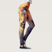 Pompier Aquarelle Peinture Leggings Fireman (Droite)
