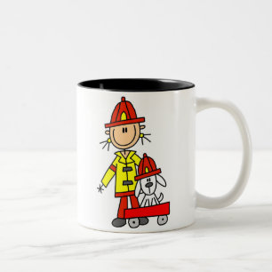 Pompier Bonhomme Allumette avec Mug Dalmatien