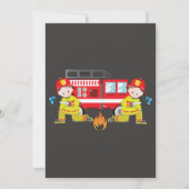 Pompier Camion Feu Anniversaire Invitation (Dos)