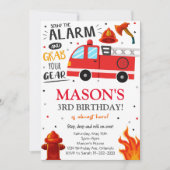 Pompier Camion Invitation Anniversaire (Devant)