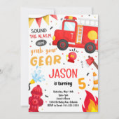 Pompier Camion Invitation Anniversaire (Devant)