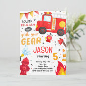 Pompier Camion Invitation Anniversaire (Debout devant)