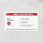 Pompier | Carte de visite parfait (Dos)