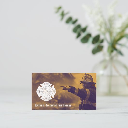 Pompier | Carte de visite parfait (Debout devant)