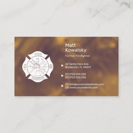 Pompier | Carte de visite parfait (Dos)