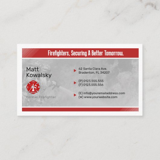 Pompier | Carte de visite parfait (Dos)