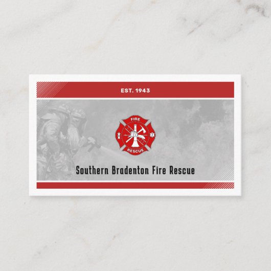 Pompier | Carte de visite parfait (Devant)