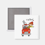 Pompier de la figure à bâtons avec aimant de moteu (Recto/Verso)