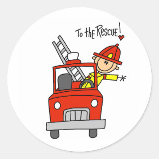 Pompier de la figure de bâton avec Stickers Moteur