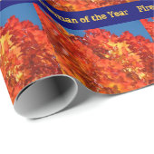 Pompier de l'année ! papier cadeau Feuilles d'auto (Coin rond)