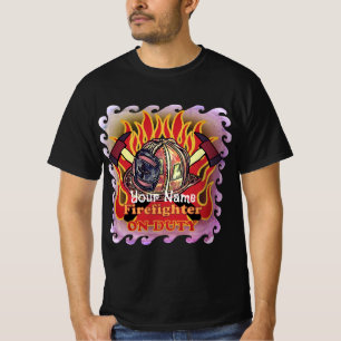 Pompier en service t-shirt de pompiers