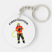 Pompier en vêtements d'engagement porte-clés (Dos)