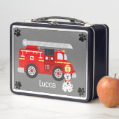 Pompier Et Son Camion En Métal Lunchbox (En situation)