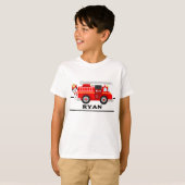 Pompier Et Son T-shirt Camion (Devant entier)