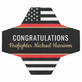 Pompier Fire Academy Red Line Drapeau Graduation (Plat)