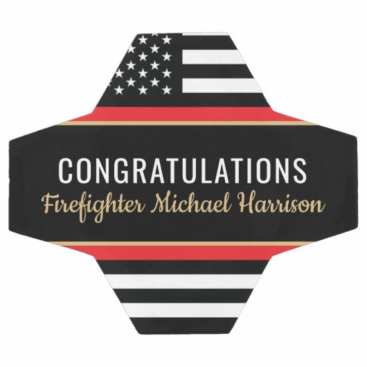 Pompier Fire Academy Red Line Drapeau Graduation (Plat)