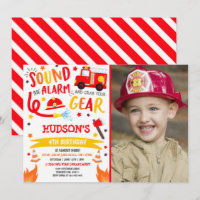 Pompier Invitation Anniversaire Fireman Party